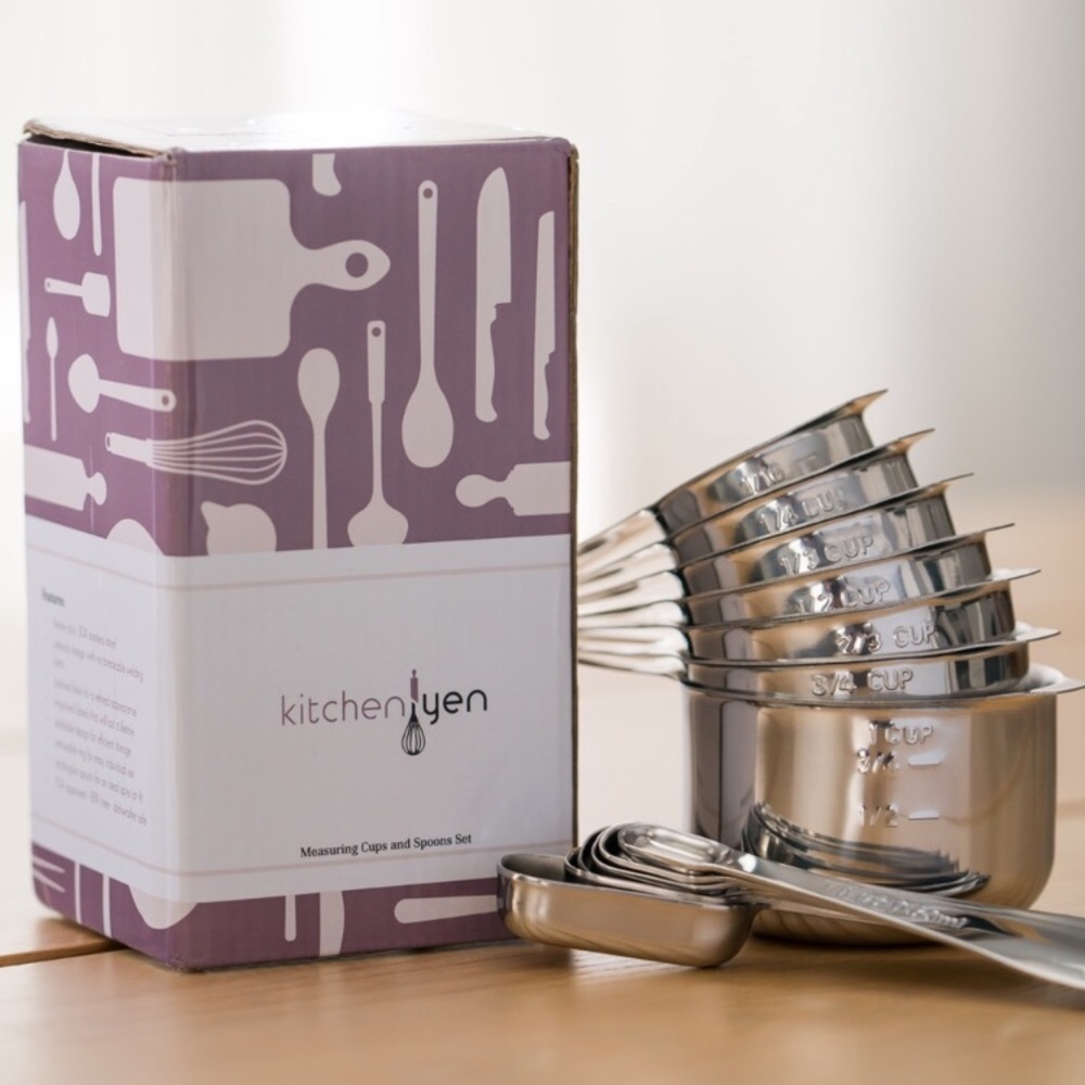 Measuring Cups & Spoons Set (Stainless Steel)